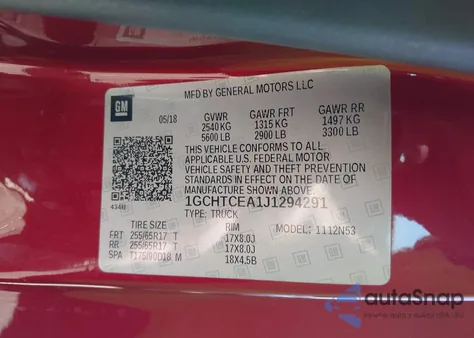 2018 Chevrolet Colorado Lt from USA, damaged, VIN 1GCHTCEA1J1294291